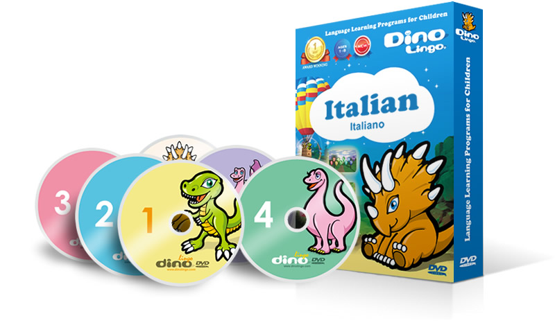 イタリア語の子供向け学習教材 | イタリア語レッスンDVD | Dino Lingo